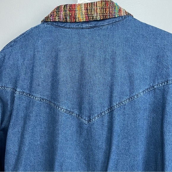 Vintage CITY GIRL SPORT Embroidered Denim Blazer  Womens Sz 16 Western Retro - Picture 10 of 12